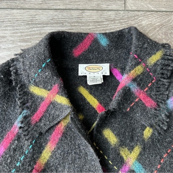 Talbots Abstract Printed Pure Wool Felted Jacket - Picture 5 of 15